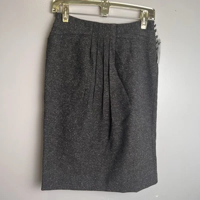 NUEVA WORTHINGTON Falda Lápiz Tweed Marrón Chocolate, Forrada, Cremallera, Abertura Talla 4P Foto 1 de 4