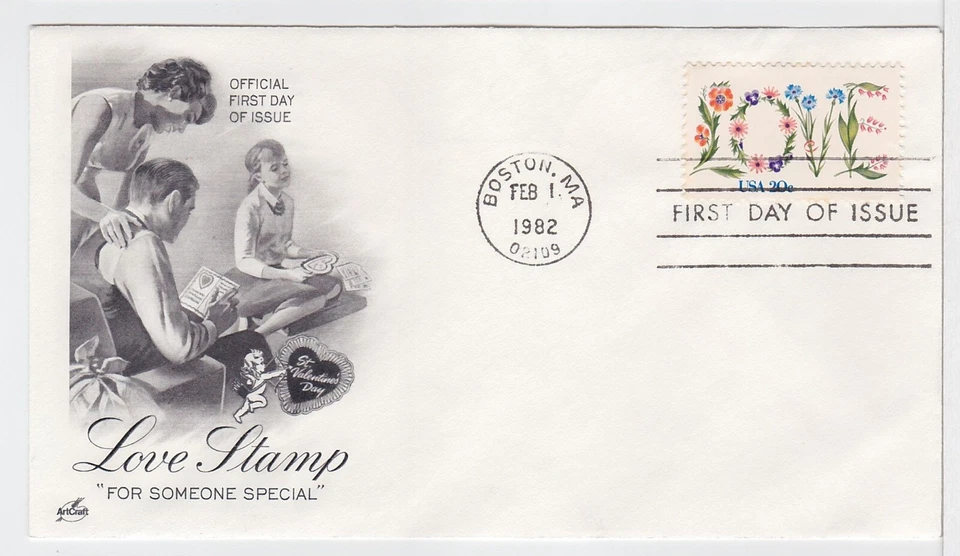 TurtlesTradingPost- Love Stamp - 1982 #1951- Artcraft Cachet FDC - Image 1 of 1