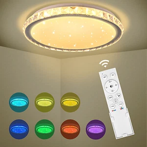 RGB LED Deckenleuchte Dimmbar Deckenlampe Sternenhimmel Wohnzimmer Fernbedienung - Bild 1 von 11