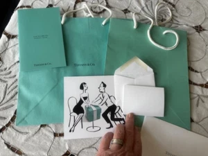 TIFFANY & Co. 2 sacchetti regalo, carta regalo/busta, libretto cura sterling-lotto- - Foto 1 di 5