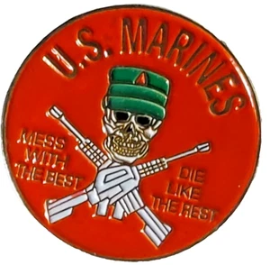 U.S. Marines "Mess with Best Die Like The Rest" Anstecknadel - Bild 1 von 2