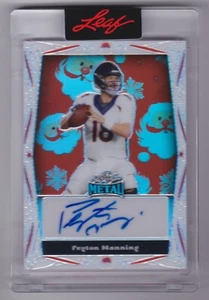Esclusiva Natale 2023 Foglia Metallo Peyton Manning Babbo Natale Auto 1/1 Broncos Colts - Foto 1 di 2