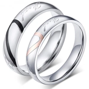Partnerringe Freundschaftsringe Verlobungsringe Eheringe Edelstahl Silber Herz