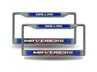 Juego de marco de matrícula Dallas Mavericks NBA de metal cromado (2) Foto 1 de 4