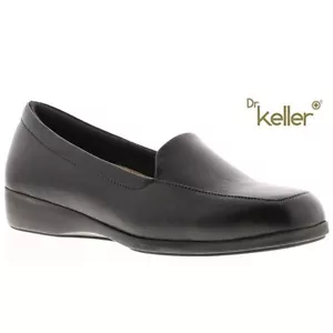 Womens Dr Keller Slip On Leather Flat Walking Casual Ladies Formal Shoes Sizes - Picture 1 of 11