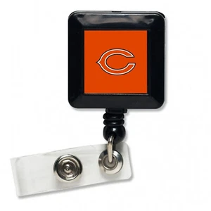 New Chicago Bears NFL Secure Clip Badge Holder w/ Retractable Nylon Cord - Picture 1 of 3