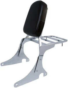 Sissy Bar Backrest + Luggage Rack Pad for Kawasaki Vulcan 400 VN800 1996-2019 - Foto 1 di 6