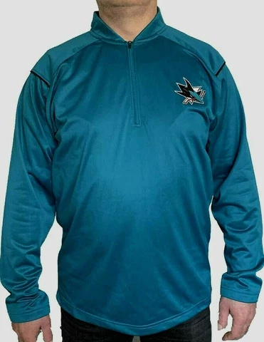 San Jose Sharks NHL Quarter Zip Pullover Fleece Inside  Size S-2XL Free Ship Cover