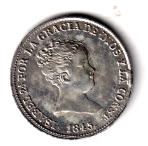 ESPAÑA 1 real plata 1845 CL Madrid - Reina Isabel II sin circular - Picture 1 of 2