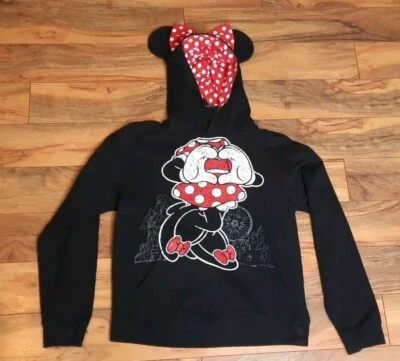 Sudadera Walt Disneyland Resort Niñas Minnie Mouse Orejas con Capucha Talla XL Negra Foto 1 de 4