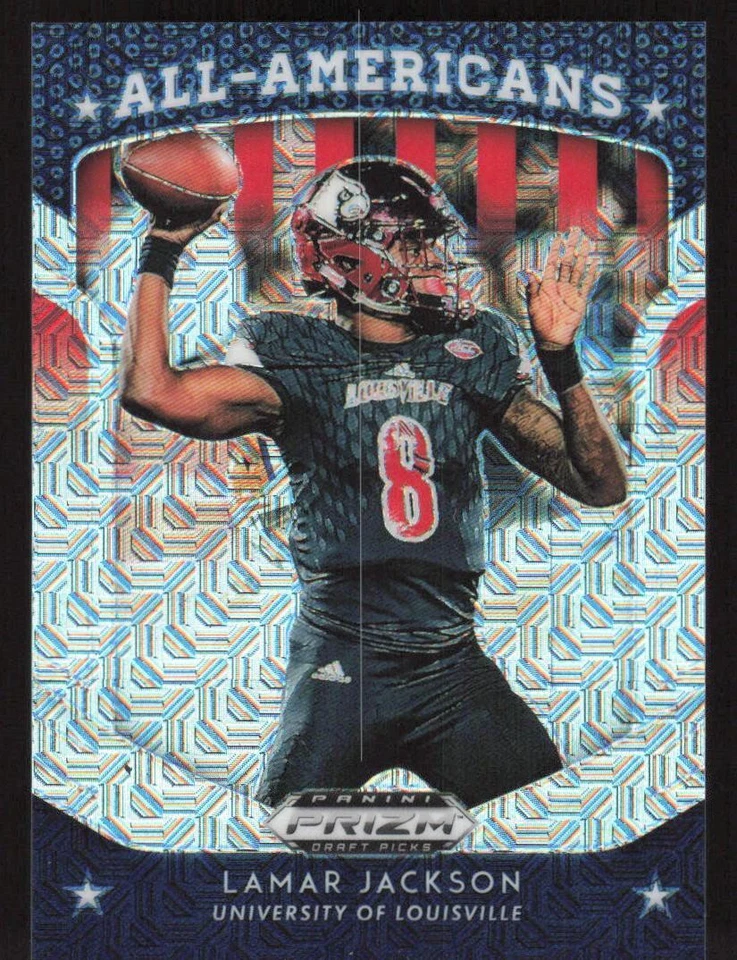 2019 PANINI PRIZM DRAFT PICKS LAMAR JACKSON 59 PRIZMS MOJO 31/49 LOUISVILLE - Image 1 of 2