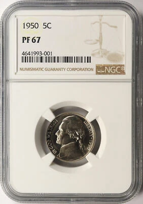 1950 Proof 5c Jefferson Nickel NGC PF67 - Image 1 of 4