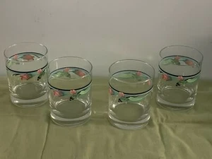 LENOX CRYSTAL - MIDNIGHT BLOSSOMS - DOUBLE OLD FASHIONED DRINK GLASSES (4) - Picture 1 of 2