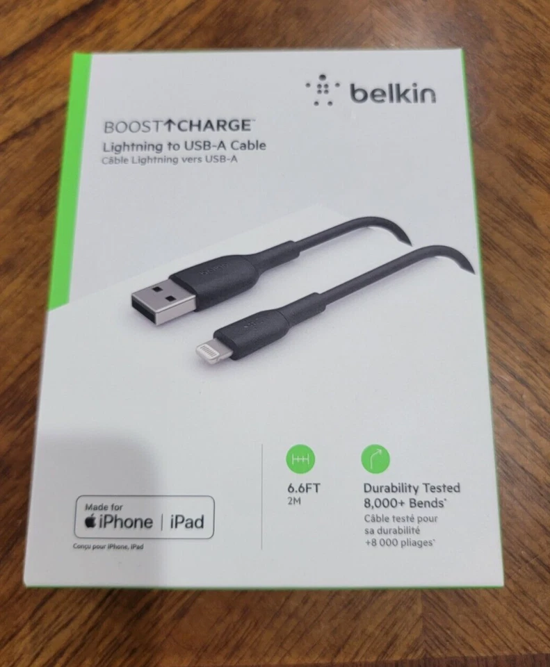 Belkin Boost Charge USB-A Cable (6.6FT/2M) caa001bt2mbk BLACK - Image 1 of 1