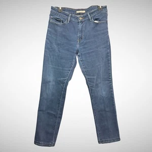 Levis Jeans Womens 12 Mid Rise Skinny Solid Blue Denim Pants Pre Owned - Picture 1 of 8