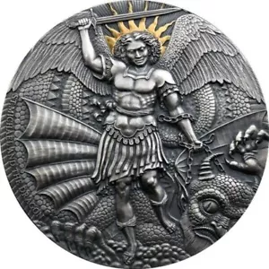 2020 Apocalypse St. Michael And the Dragon 3oz Silver Coin - Bild 1 von 4