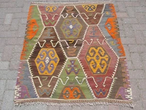 Alfombra Kilim turca hecha a mano 3x5 - Alfombras pequeñas hechas a mano para sala de estar - Imagen 1 de 10