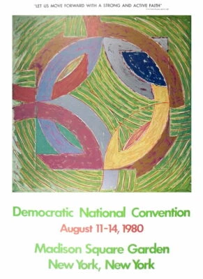 Póster de la Convención Democrática de 1980 con impresión artística Peterson IV por Frank Stella 37x27 Foto 1 de 4