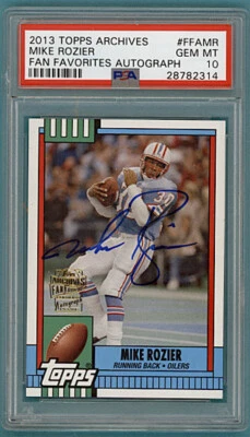 2013 Topps Archives Mike Rozier Auto Issue - #FFAMR PSA 10! Oilers! POP 1! - Image 1 of 2