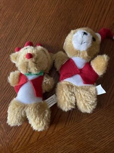 X20 Set of Small Santa & Reindeer Stuffed Holiday Bears - Picture 1 of 3