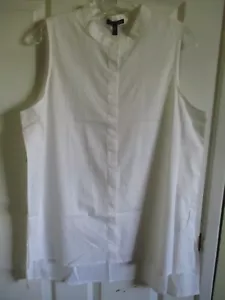 Camicia top mandarino bianco taglia S Eileen Fisher nuova con etichette - Foto 1 di 2