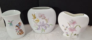 Three Lovely China Vases with Beautiful Motifs Excellent Condition - Picture 1 of 7