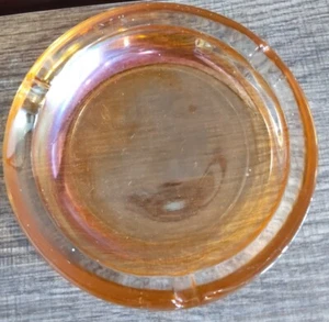 Glas Aschenbecher Zigarette Orange Vintage 3 Fächer 5 1/4 Zoll - Bild 1 von 5