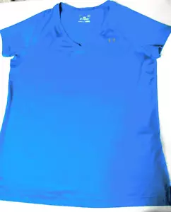 Under Armour Shirt Damen Large Blau Kurzarm HeatGear Kompression - Bild 1 von 6