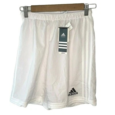 阿迪达斯 Adizero Condi 短裤青少年小号白色足球腰围 24-25 长度 18 全新 — 第 1/4 张图片