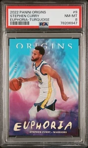 2022 Origins Euphoria Turquoise Stephen Curry /25 Golden State Warriors PSA 8 - Picture 1 of 2