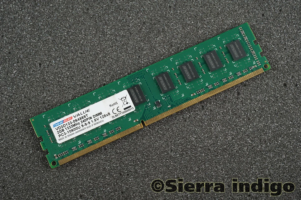Dane-Elec VD3D133-064569T 2GB PC3-10600U 9-9-9 1333MHz Memory RAM - Photo 1/1