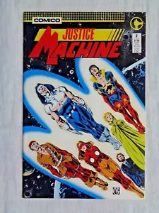 Justice Machine No. 2 de febrero de 1987 Comico The Comic Co. primera impresión en estado bastante bueno/casi nuevo (9,0) - Imagen 1 de 8