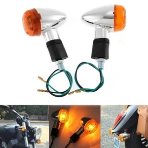 Pair Amber Turn Signal Lights For Suzuki Intruder Volusia Boulevard C50 C90 M95 - Foto 1 di 12