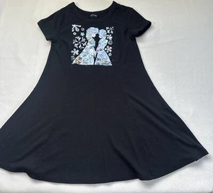 ART CLASS Girls Black Knit Dress With Anna & Elsa. 6-6x. EUC.   So Cute!!      Y - Picture 1 of 4