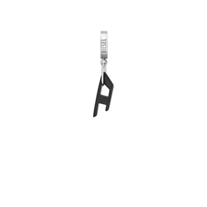 DIESEL Mens Earring DX1418931 Stainless Steel Black Logo - Picture 1 of 2
