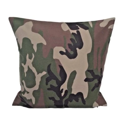 Almohada/Funda de cojín de lona de algodón militar camuflaje/camuflaje patrón de bosque/hoja Foto 1 de 4