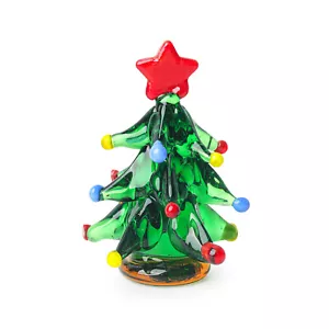 3Pcs Mini Green Crystal Christmas Tree Figurine Glass Christmas Tree Ornament - Picture 1 of 1