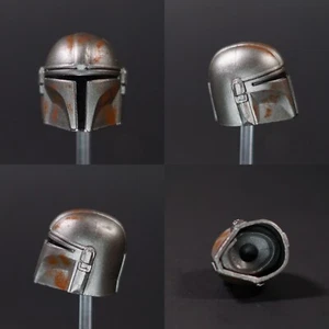 Parte de cabeza de casco masculino serie negra forraje escala 1/12 The Mandalorian - Imagen 1 de 1