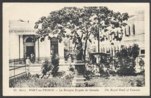 Haiti Postcard Port Au Prince The Royal Bank Of Canada Panoramic View 1932 - Picture 1 of 2