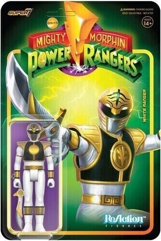 White Ranger Mighty Morphin Power Ranger Super7 Reaction Figure Cover