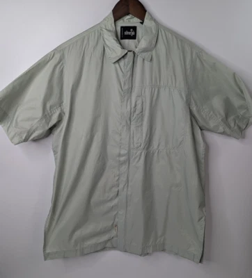 Camisa De Colección Levis Plata Tab Nylon Para Hombre Mediana Cremallera Completa Gris Verde Bolsillo Y2K Foto 1 de 4