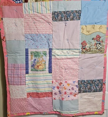 Edredón de cuna de retazos hecho a mano Winnie The Pooh Sesame Street ABCs de colección 42" X 35"  Foto 1 de 4