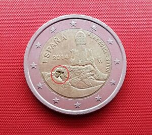 Spain Error Counter Mark K , Commemorative Coin , 2 Euro 2014 , XF , KM# 1306