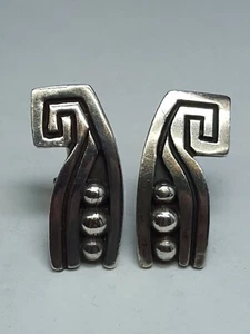 Vintage um 1940 Los Castillos Mexiko Sterlingsilber Ohrringe X537C - Bild 1 von 3