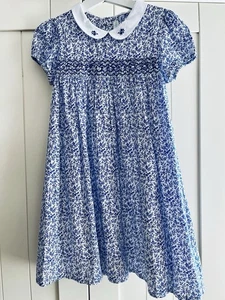 JoJo Maman Bébé Smocked Collar Party Dress Age 5-6 Years - Picture 1 of 5