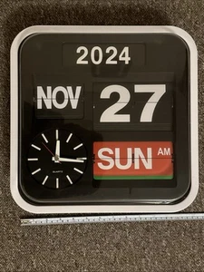 Quartz Big Flip Retro Wall Clocks with Day, Date, Year & Time READ DESCRIPTION - Picture 1 of 15