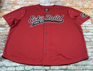 Ecko Unltd Baseball Trikot Erwachsene 4XL schwarz rot Knopfleiste Logo Hip Hop Herren - Bild 1 von 12