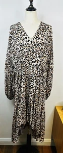 Bohemian Traders Leopard Maxi Dress Size X Large 16 18 Midi Tiered RRP$239 - Picture 1 of 13