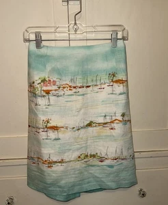 Loro Piana 100% Leinen/Flachs Minirock Damen Gr. 42 Strand Print Resort Wear - Bild 1 von 3