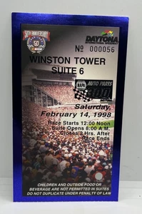 Boleto de carrera Napa Auto Parts 300 Daytona 1998 14 de febrero escaso trozo de Winston Tower - Imagen 1 de 2